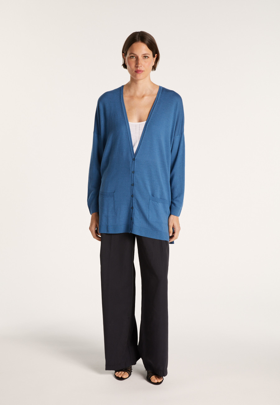 Long cardigan with pockets - Anne-Sophie Long cardigan with pockets - Anne-Sophie