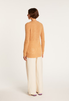 Long hemstitched jumper made of mohair - Emeline