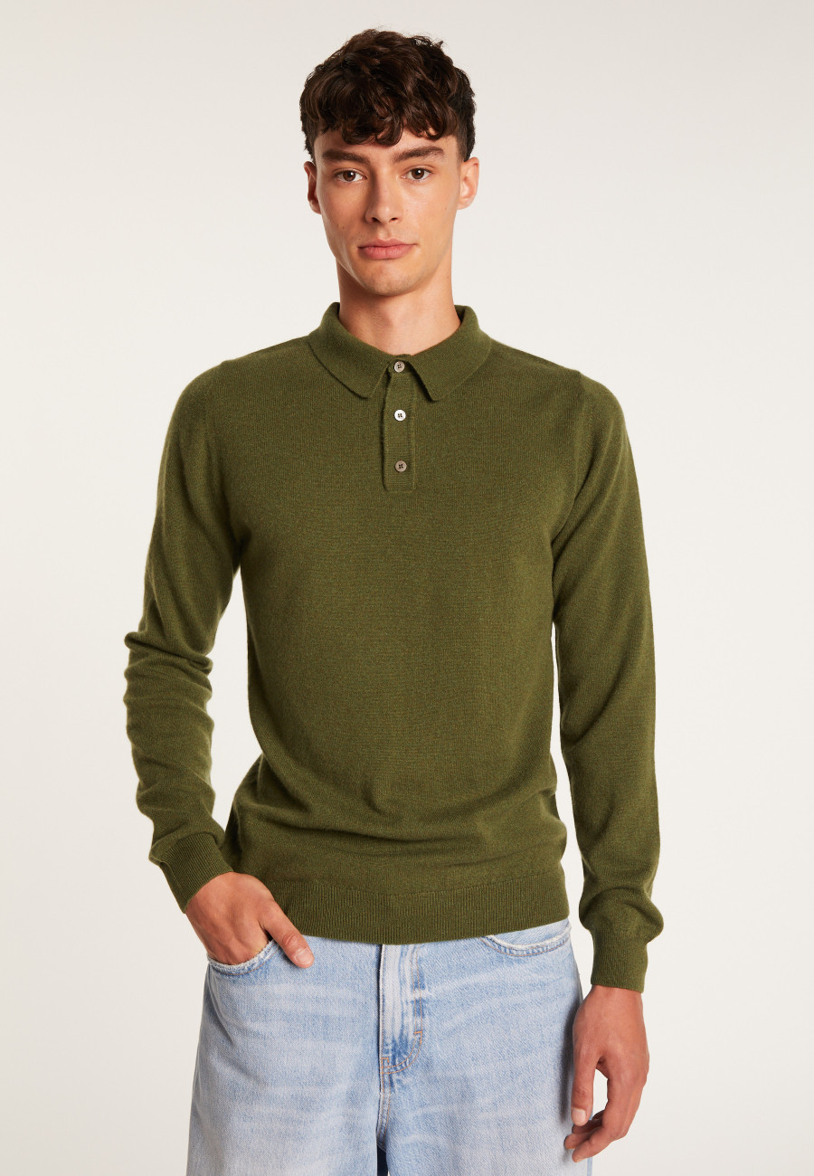 Polo manches longues en 100% cachemire - BILLY Polo manches longues en 100% cachemire - BILLY