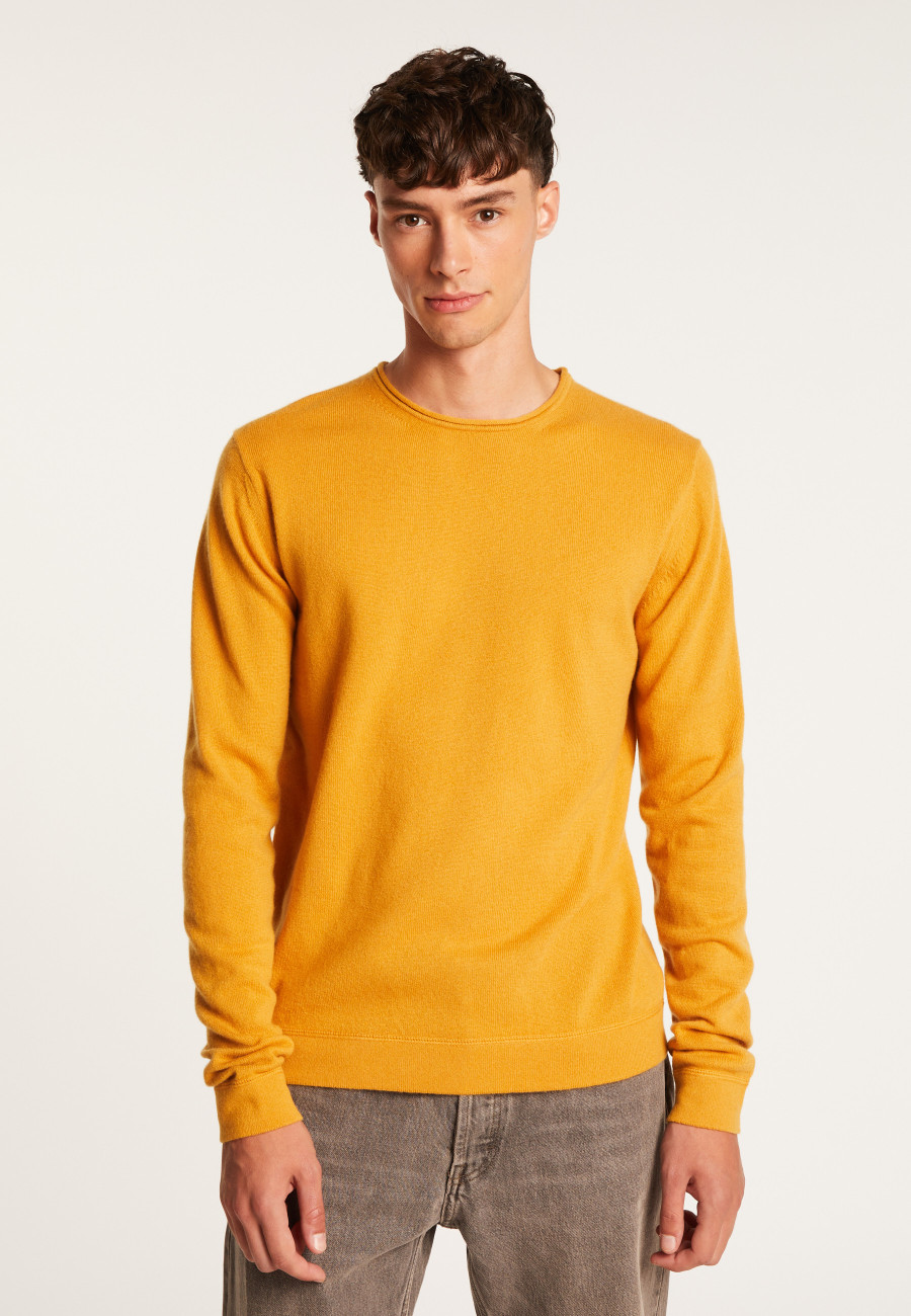 Pull col rond en cachemire à finitions roulotées - Ernest 7411 volute - 09 Gris moyen Pull col rond en cachemire à finitions roulotées - Ernest 7411 volute - 09 Gris moyen