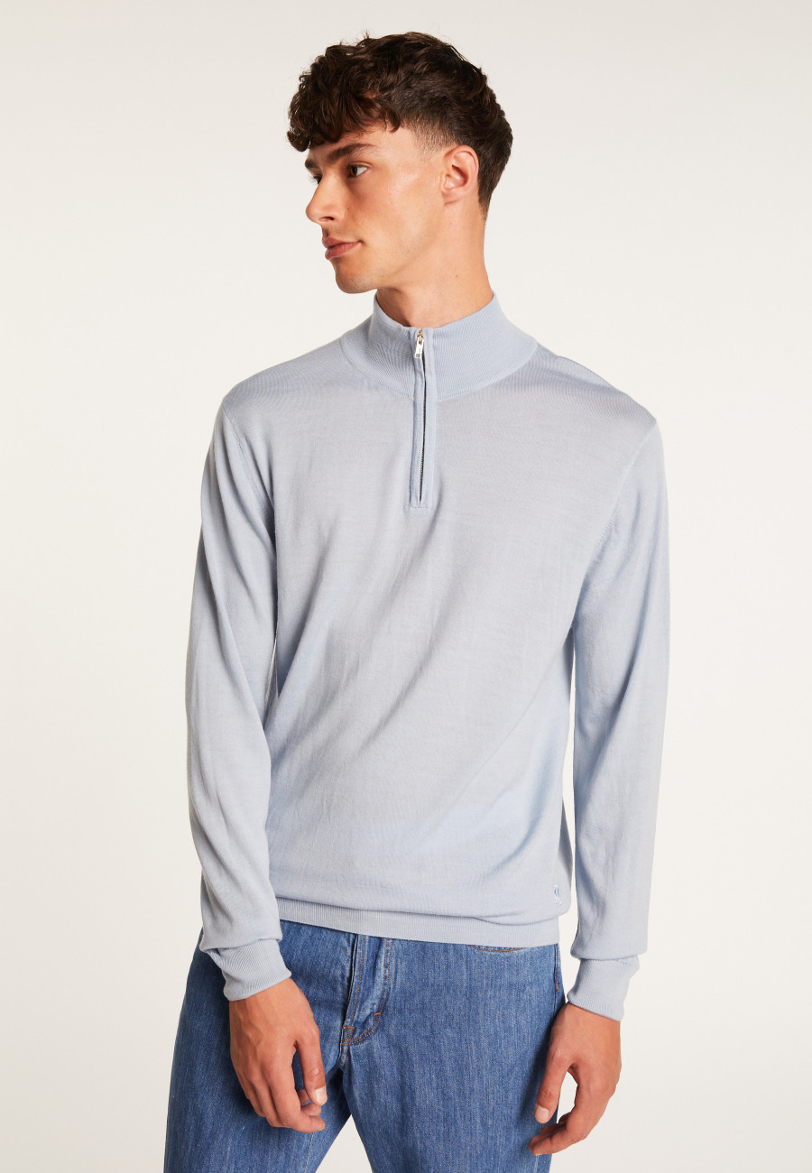 Trucker neck sweater with logo in merino wool - Ryan Trucker neck sweater with logo in merino wool - Ryan