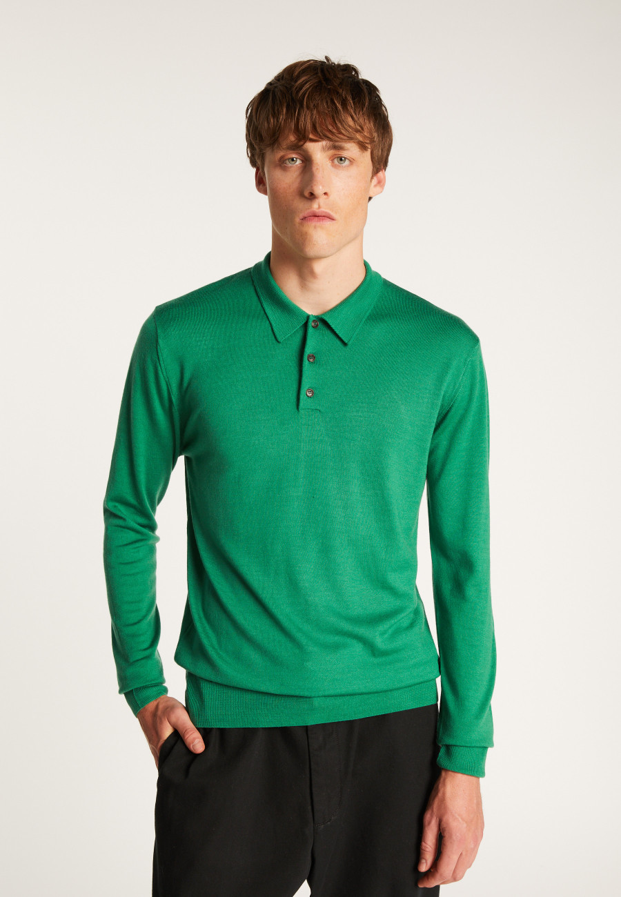 Pull col polo en laine mérinos - Eni Pull col polo en laine mérinos - Eni