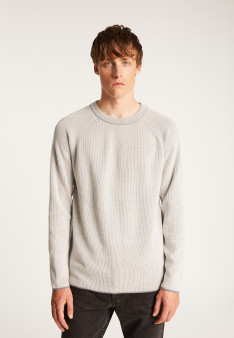 Pull col rond en laine mérinos  - Tino