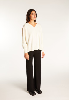 Jersey de lana merino con cuello de pico - Robine