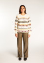 Maglione girocollo in lana merino fantasia - Romance