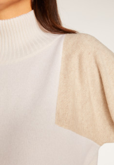 Maglia bicolore in cashmere a collo alto - Roxane bis