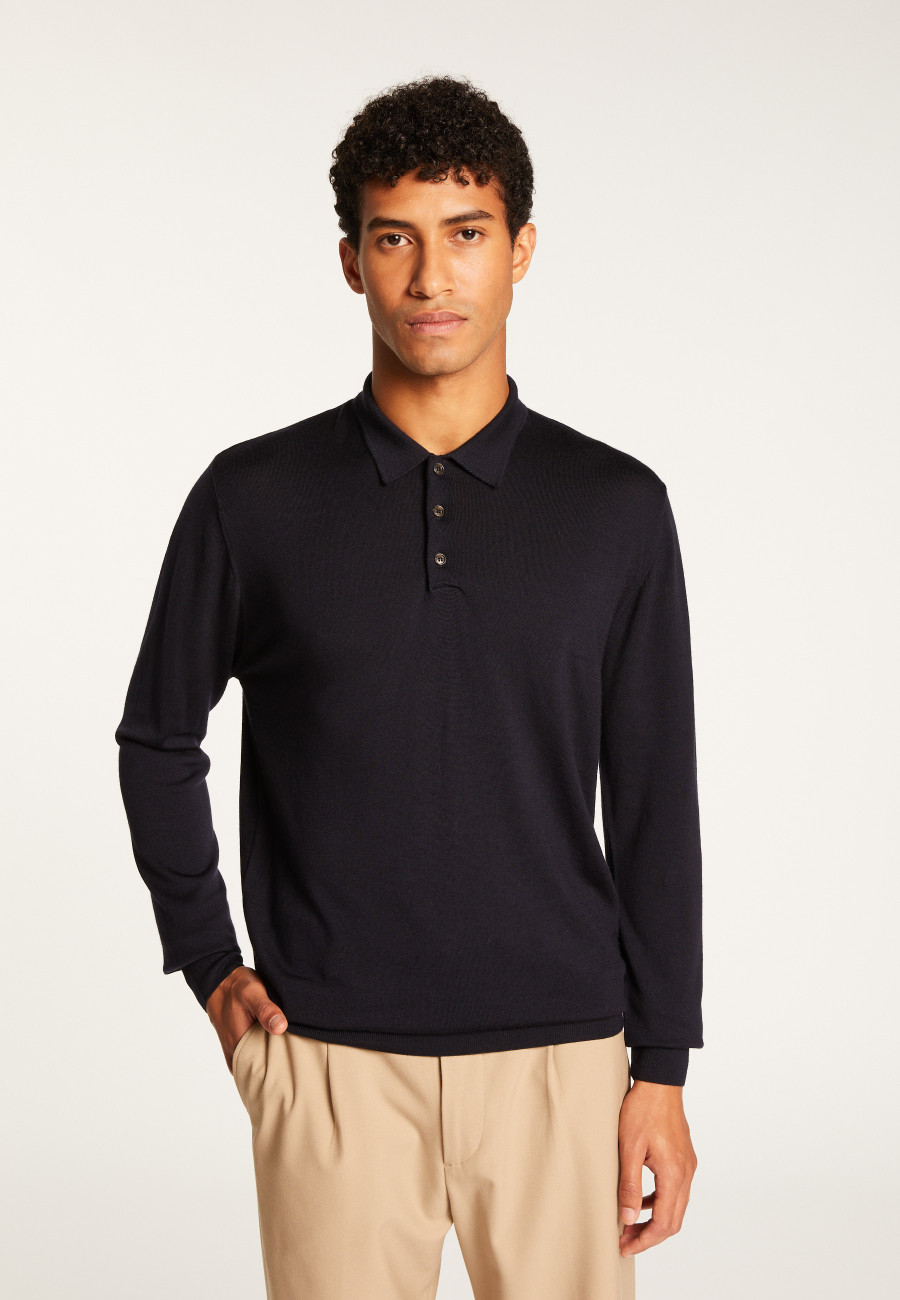 Pull col polo en laine mérinos - Eni Pull col polo en laine mérinos - Eni