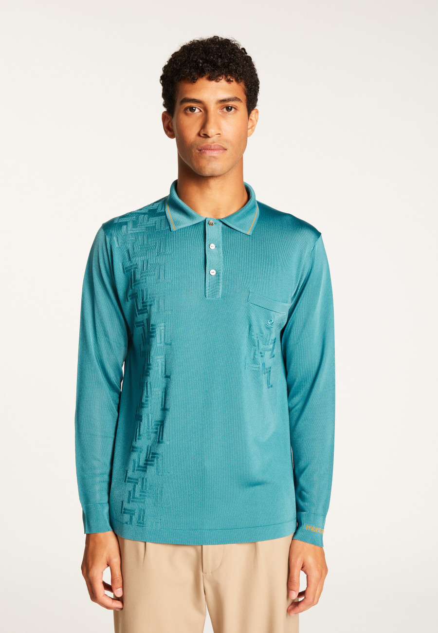 Polo Fil Lumière manches longues motifs géométriques - Sten Polo Fil Lumière manches longues motifs géométriques - Sten