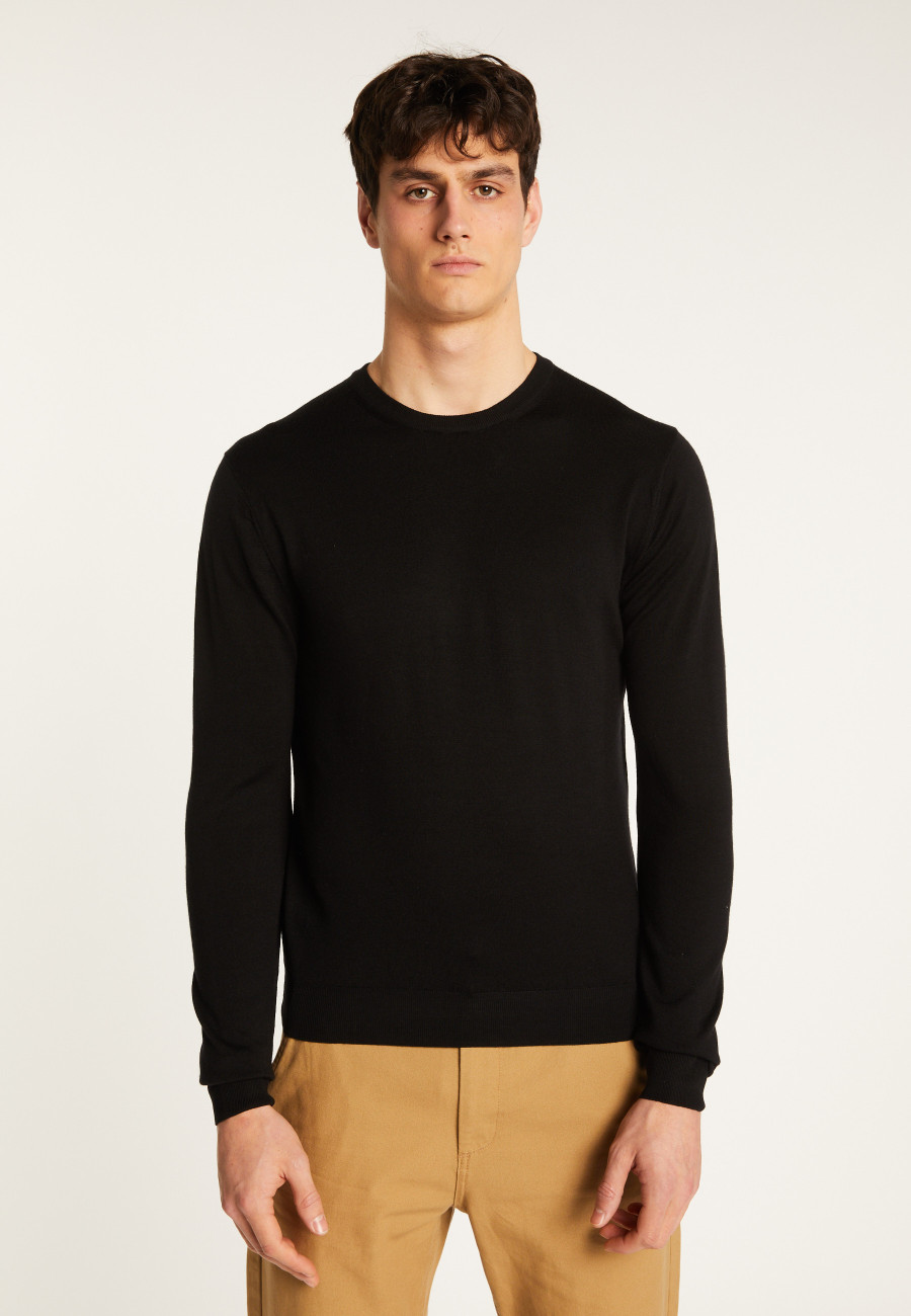 Merino Wool Crew Neck Sweater - Eddie Merino Wool Crew Neck Sweater - Eddie
