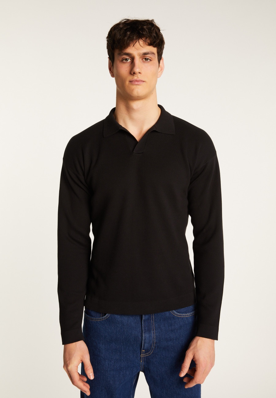 Long sleeve cotton polo shirt - Maxime Long sleeve cotton polo shirt - Maxime