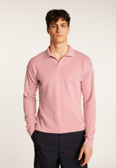 Long sleeve cotton polo shirt - Maxime