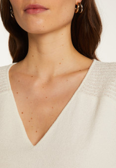 T-shirt col V en coton - Devy