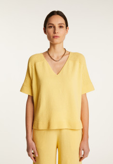 T-shirt col V en coton - Devy