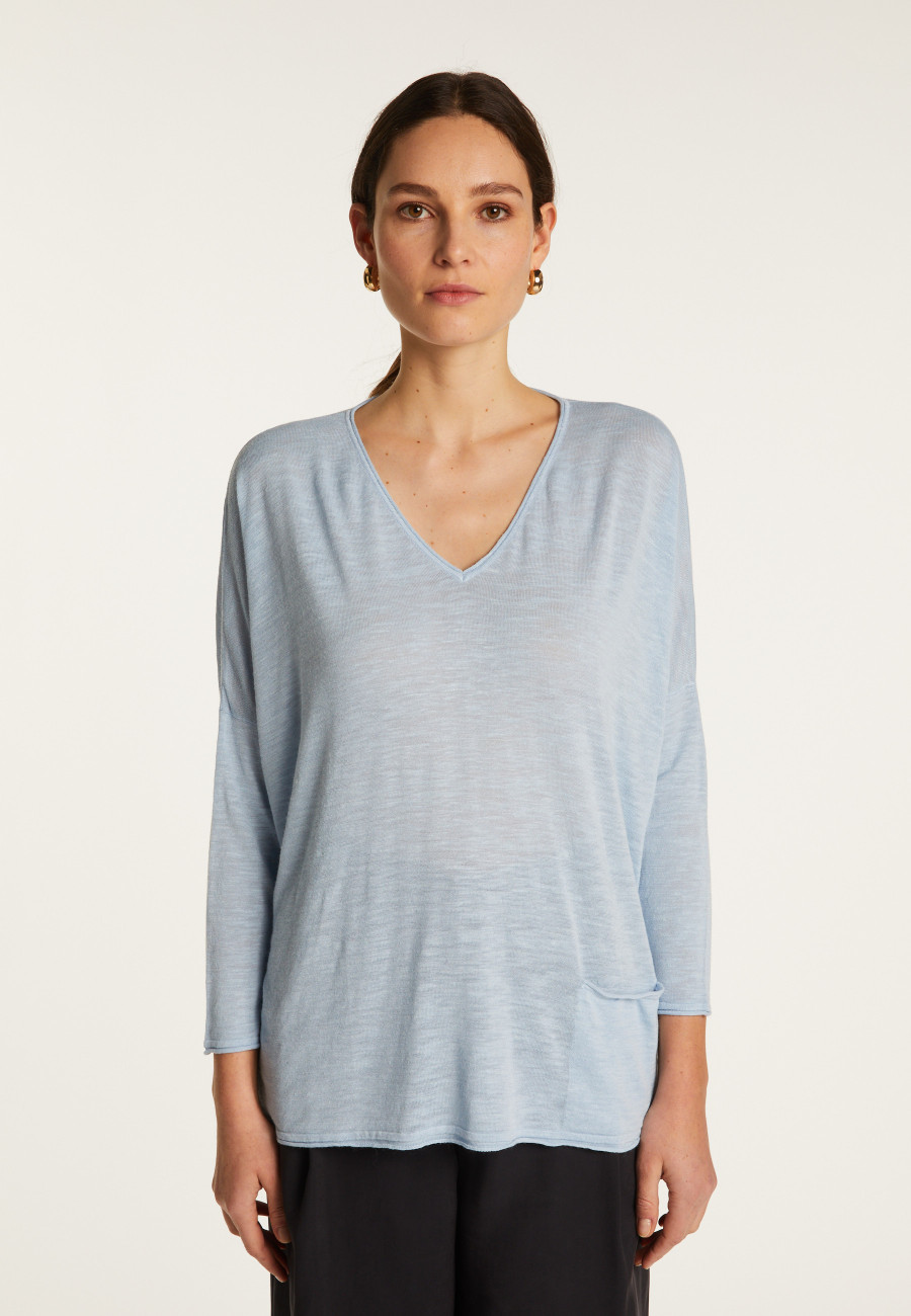Batwing sleeve sweater in slub linen - Balou Batwing sleeve sweater in slub linen - Balou