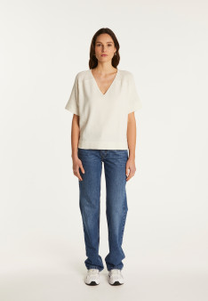 T-shirt col V en coton - Devy