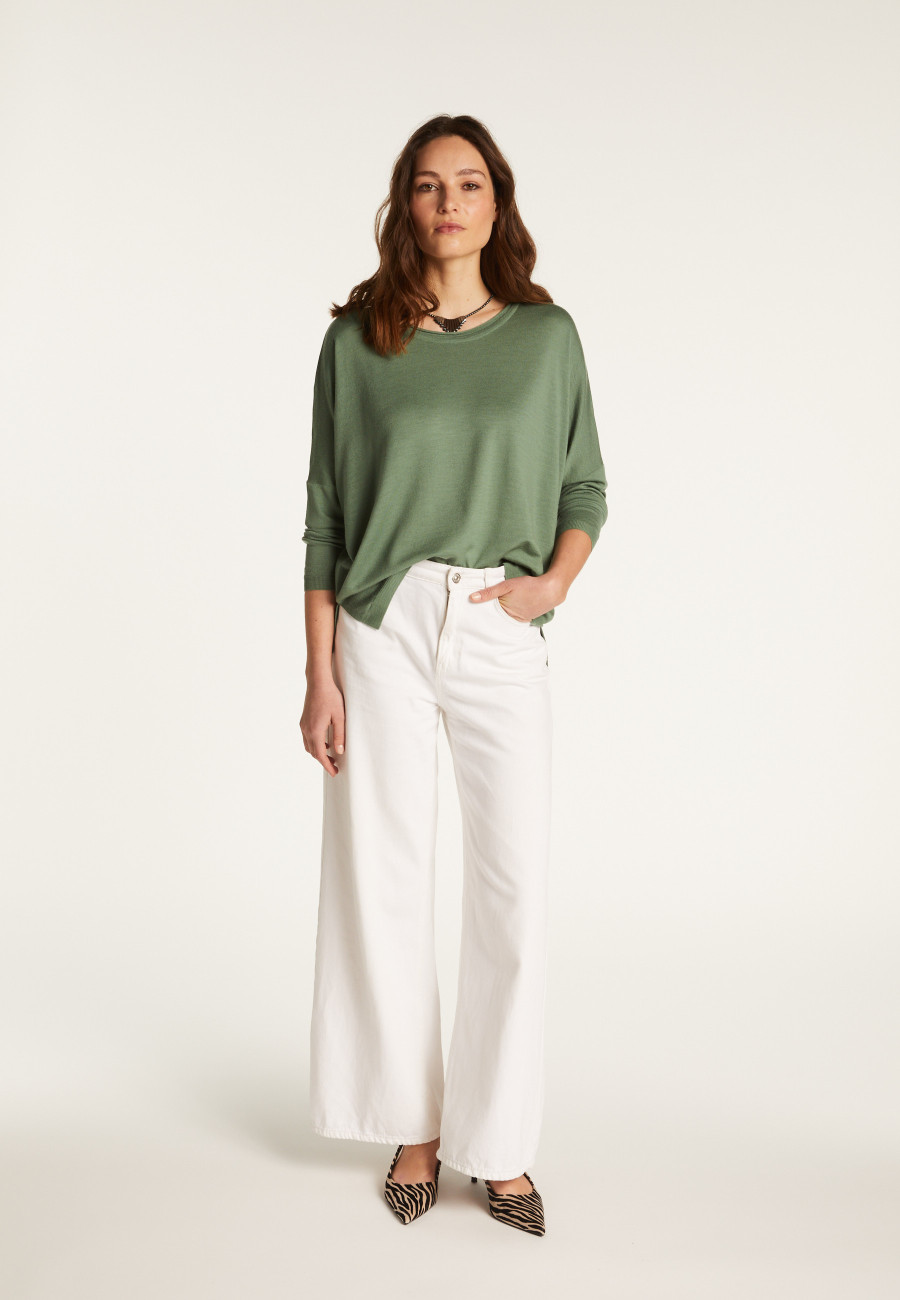 Merino wool boat neck sweater - Azel Merino wool boat neck sweater - Azel