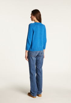 Pull col rond en coton et lin - Nicky