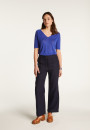 Flamed linen V-neck t-shirt - Bonbon