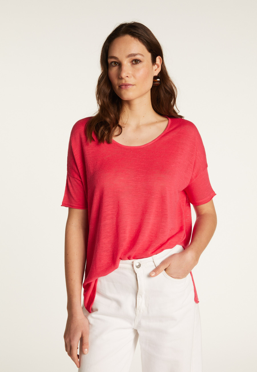T-shirt col rond en lin flammé - Béatrice T-shirt col rond en lin flammé - Béatrice