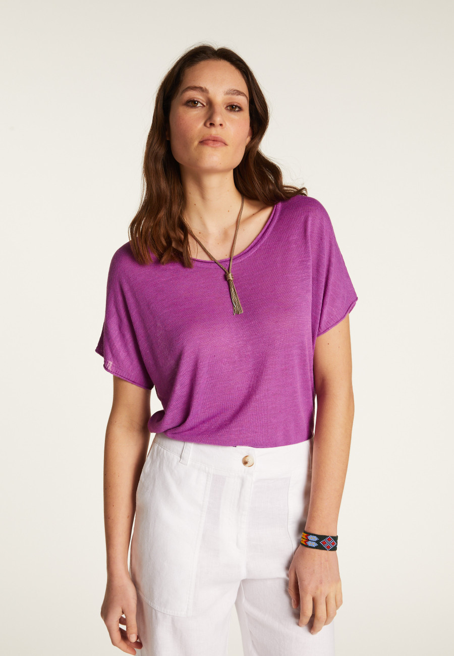 Flamed linen t-shirt - Lola Flamed linen t-shirt - Lola