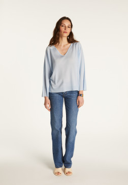 V-neck sweater in light thread - Delly