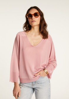 V-neck sweater in light thread - Delly
