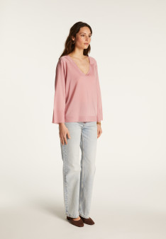 V-neck sweater in light thread - Delly