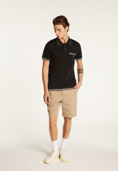 Polo fines rayures Fil Lumière Laurentin 6042 flot - 06 bleu moyen