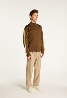 Veste zippée en fil lumière - Romuald 7767 kaki/raphia/citron - 83 Kaki