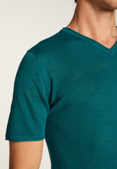 T-shirt col V en coton - Reuben