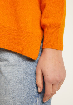 V-neck cashmere sweater with slits and ribbing - Alienor