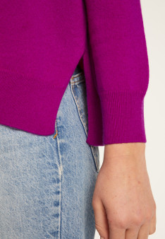 Pull ample à fentes col V en cachemire - Alienor 7870 ecureuil - 92 Rouille