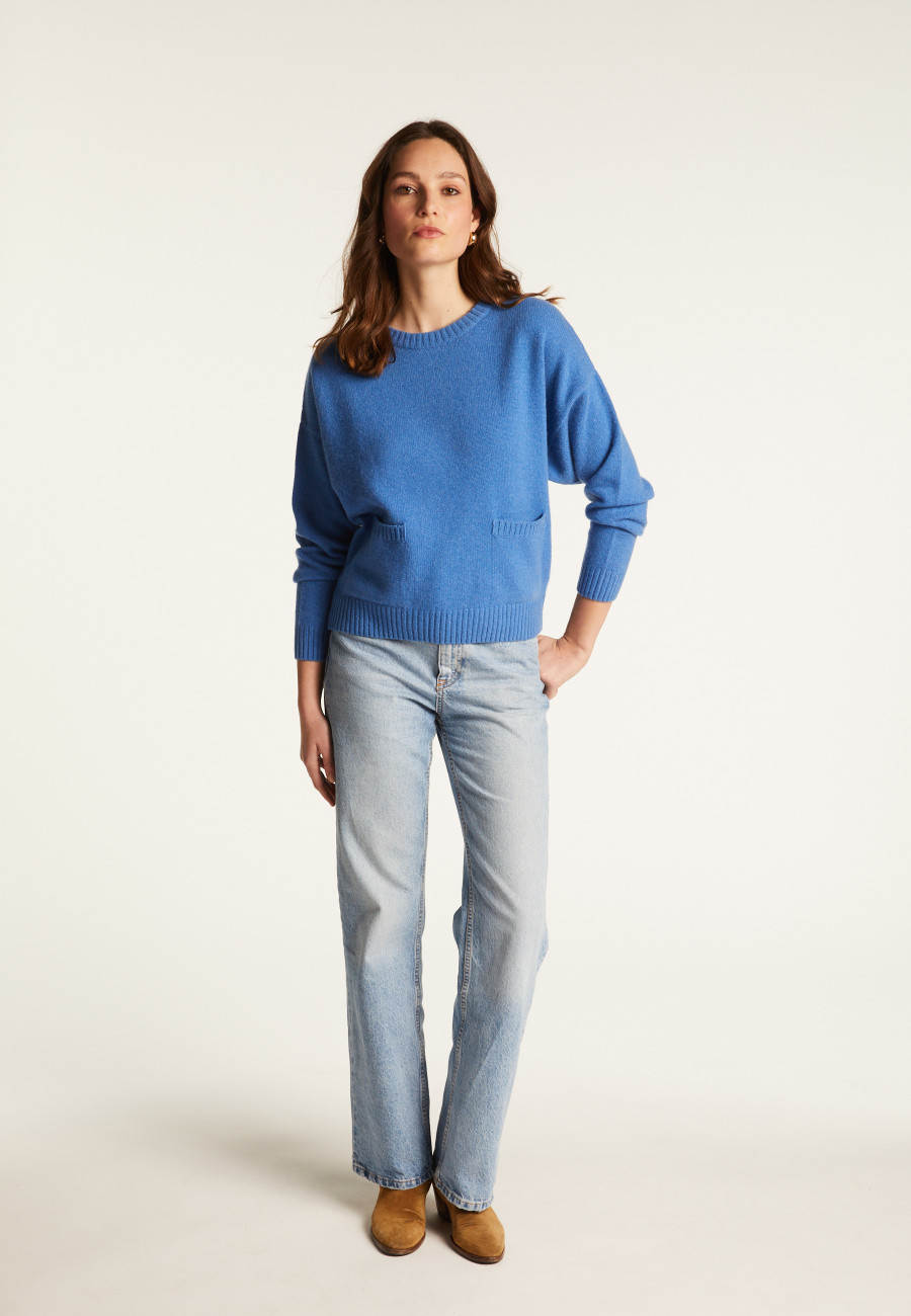 Loose sweater with pockets in recycled cashmere and wool - Davina Loose sweater with pockets in recycled cashmere and wool - Davina
