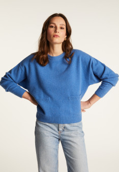 Loose sweater with pockets in recycled cashmere and wool - Davina