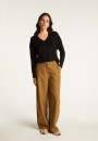 Merino wool V-neck sweater with slits in merino wool - Aurora
