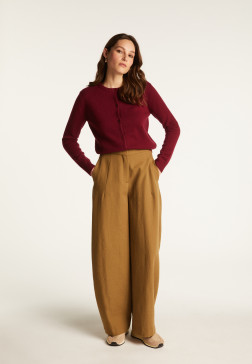 Cardigan en cachemire col rond boutonné dans le dos - Adelys