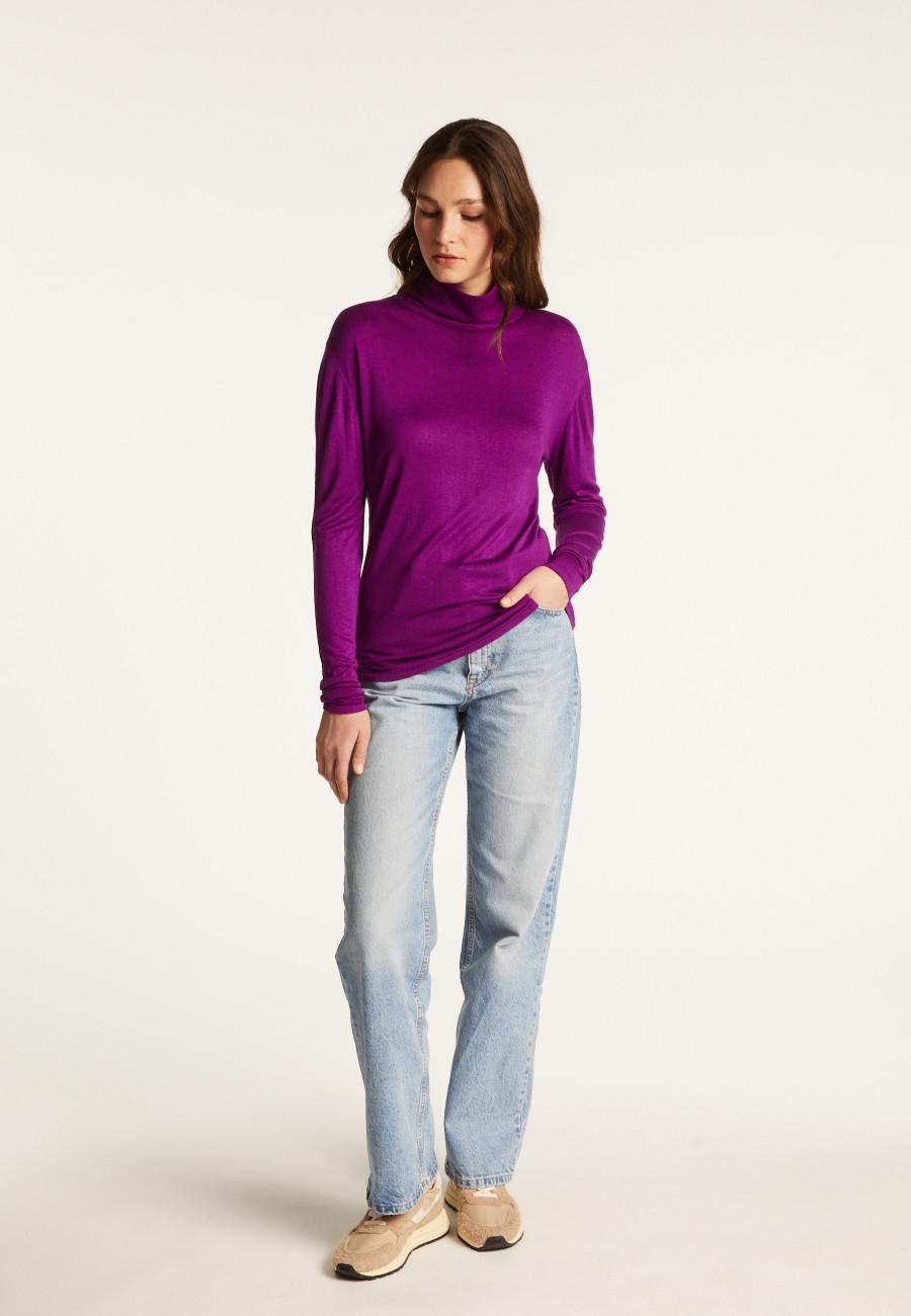 T-shirt col roulé en bambou cachemire fine maille - Aerio T-shirt col roulé en bambou cachemire fine maille - Aerio