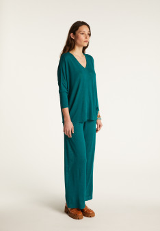 Batwing sleeve sweater in slub linen - Balou