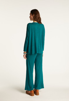 Batwing sleeve sweater in slub linen - Balou