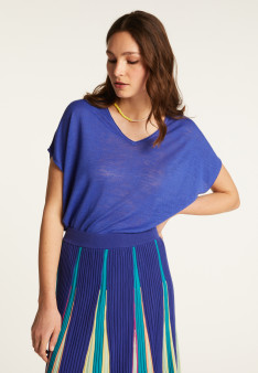 Slub linen V-neck T-shirt - Larra