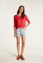 Round neck t-shirt in flamed linen - Domy