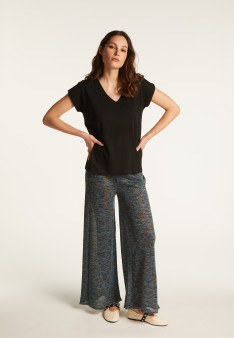T-shirt scollo a V in cotone - Dasha