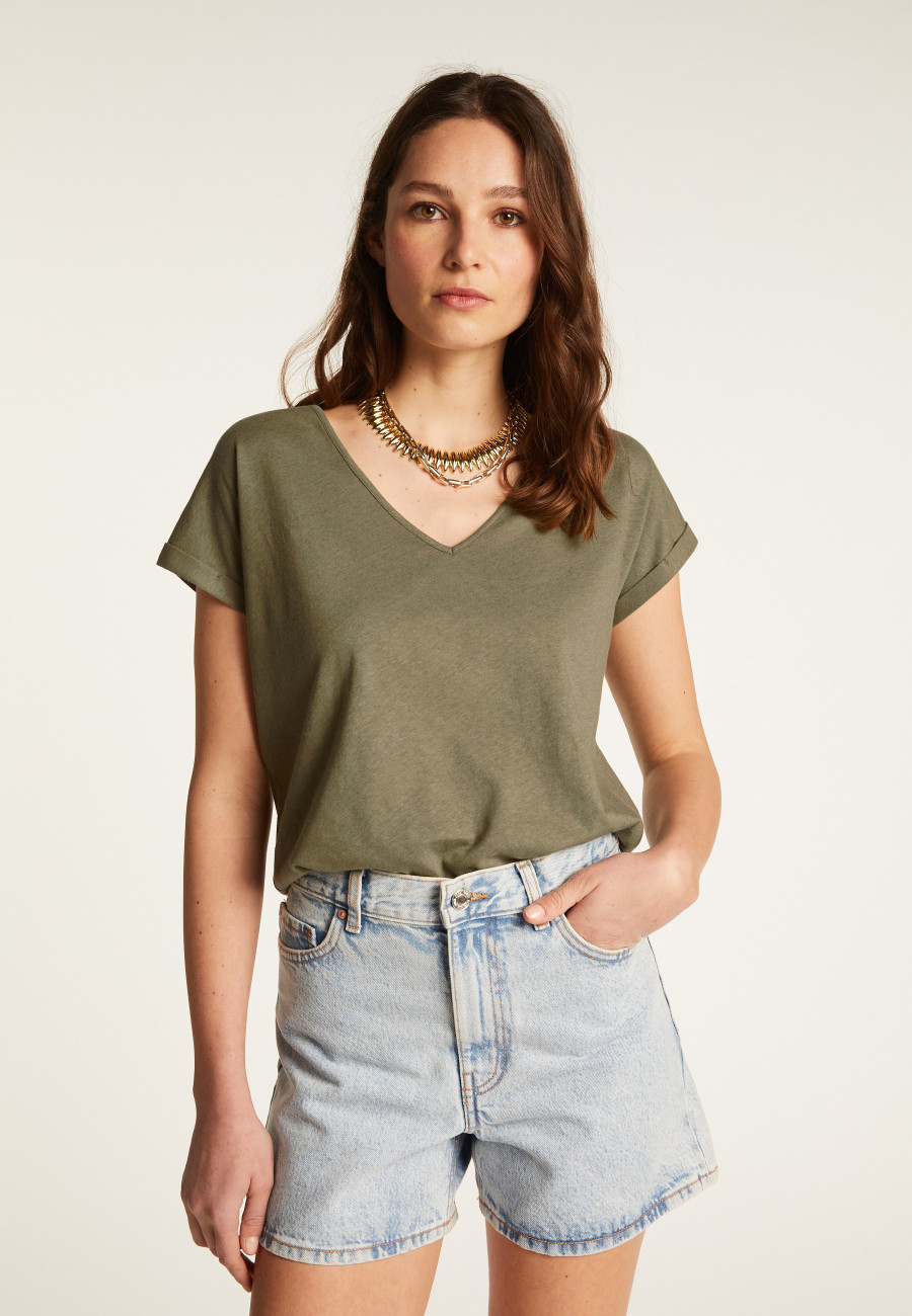 T-shirt col V en coton - Dasha T-shirt col V en coton - Dasha