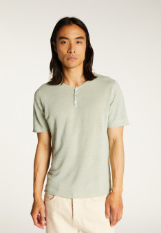 Tshirt col tunisien en lin
