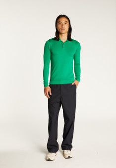 Jumper with polo collar in merino wool - Eni