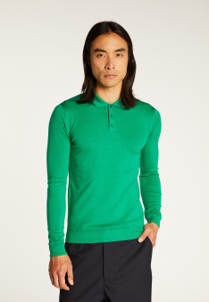 Jumper with polo collar in merino wool - Eni