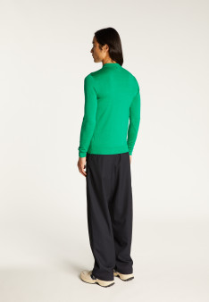 Jumper with polo collar in merino wool - Eni