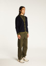 Two-tone merino wool cardigan - Silence