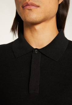 Long-sleeved polo shirt in merino wool - Sidney