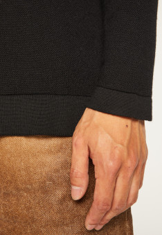 Long-sleeved polo shirt in merino wool - Sidney